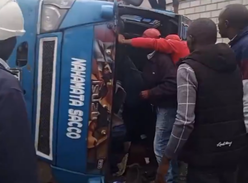 Overturned Bus